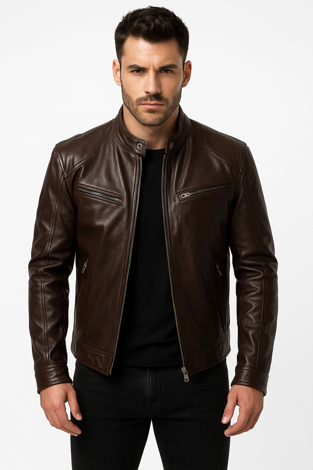 MARIUS Chaqueta Estilo Cuero Premium (PU) Urbano Atemporal