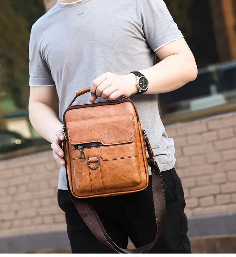 Bolso de Cuero Premium para Hombre + Cartera de regalo