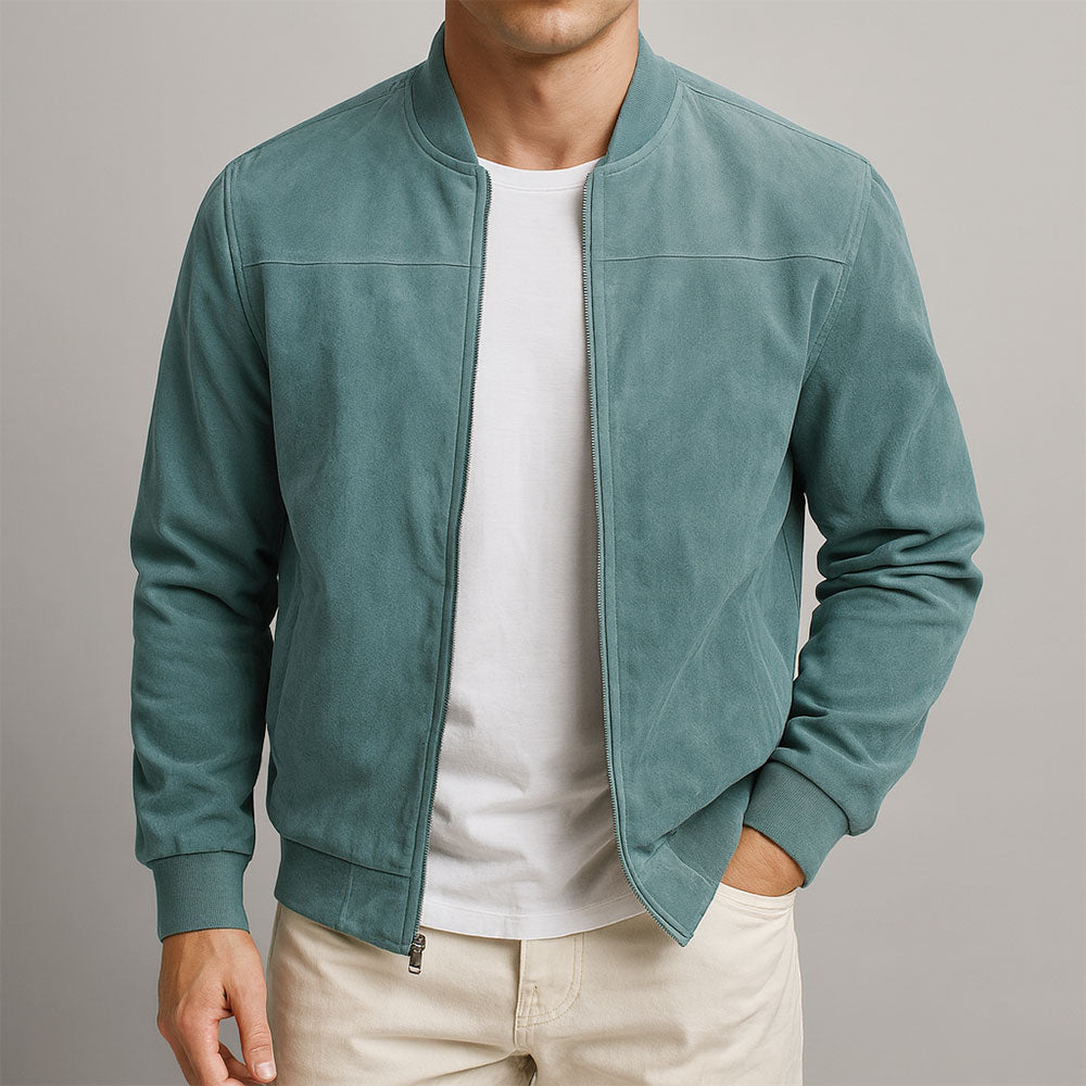 Chaqueta de Estilo Urbano para Hombre – Acabado Suede Premium