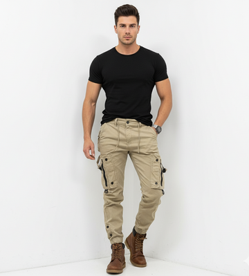 Pantalón Cargo - Libertad Urbana Hombre | Bolsillos, Tejido Elástico y Confort Extremo