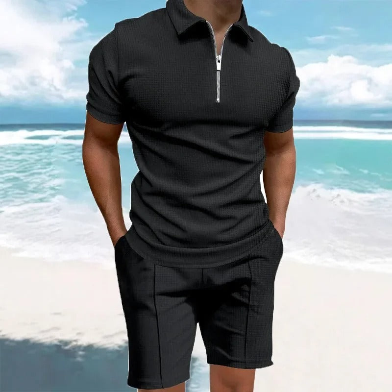 ZAFIRO Set – Polo con cremallera y bermudas