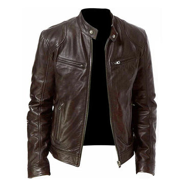 Chaqueta de Cuero de Manga Larga – Marius