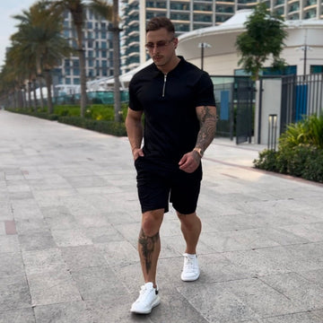 ZAFIRO Set – Polo con cremallera y bermudas