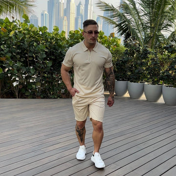 ZAFIRO Set – Polo con cremallera y bermudas